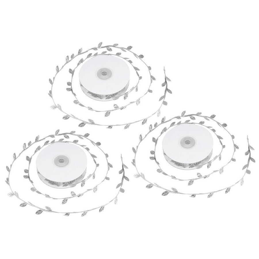 3 Roll Artificial Leaves Vine DIY Kindergarten Craft Wedding Decoration AccessorySilver
