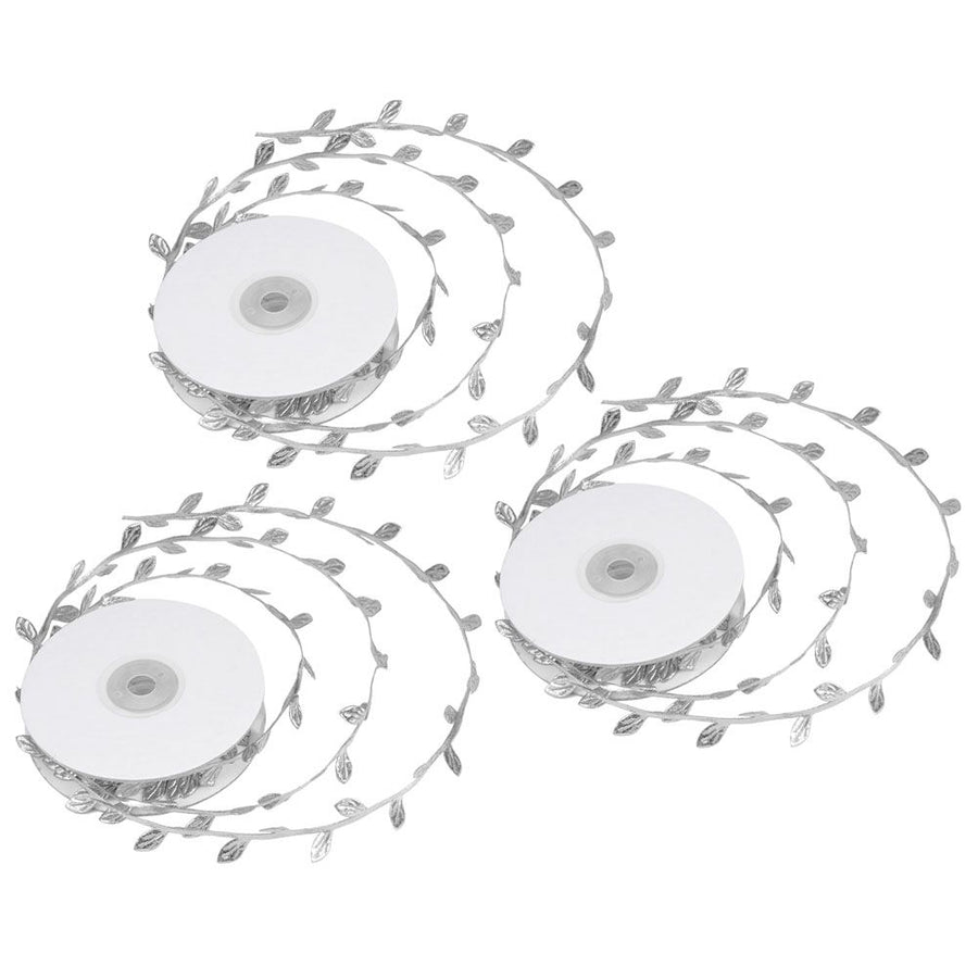 3 Roll Artificial Leaves Vine DIY Kindergarten Craft Wedding Decoration AccessorySilver