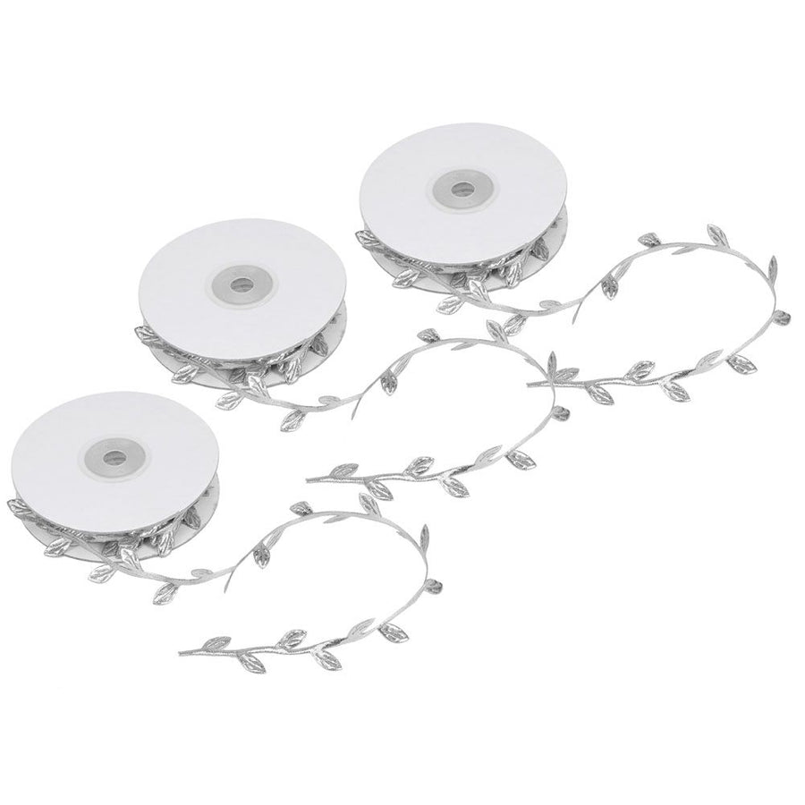 3 Roll Artificial Leaves Vine DIY Kindergarten Craft Wedding Decoration AccessorySilver