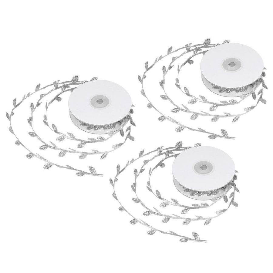3 Roll Artificial Leaves Vine DIY Kindergarten Craft Wedding Decoration AccessorySilver