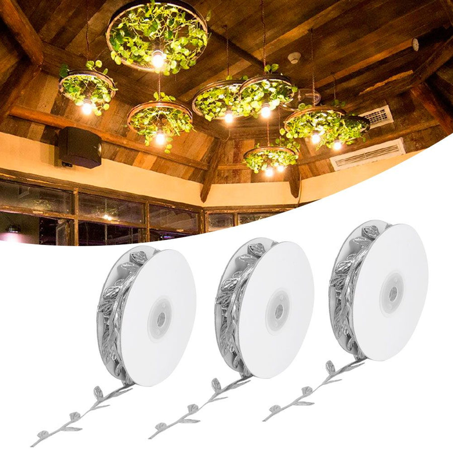 3 Roll Artificial Leaves Vine DIY Kindergarten Craft Wedding Decoration AccessorySilver