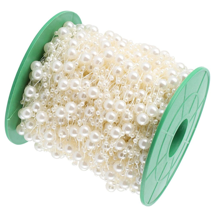 Faux Pearl Bead String Artificial Beading Accessories DIY Bouquet Clothes MaterialBeige