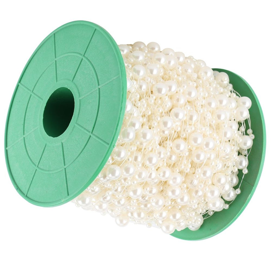 Faux Pearl Bead String Artificial Beading Accessories DIY Bouquet Clothes MaterialBeige