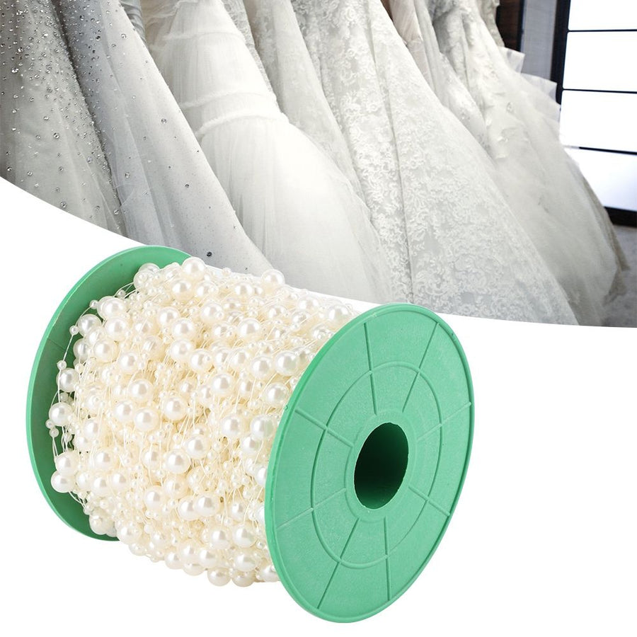 Faux Pearl Bead String Artificial Beading Accessories DIY Bouquet Clothes MaterialBeige