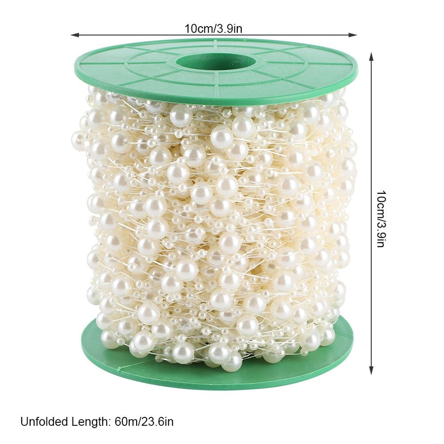 Faux Pearl Bead String Artificial Beading Accessories DIY Bouquet Clothes MaterialBeige