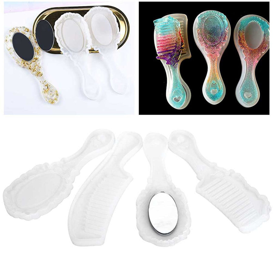 Silicone Comb Mirror Mold for DIY Mirror Hair Comb Craft Making Reusable Molds