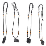 4Pcs Tourmaline Pendant Necklace Sweater Chain Adjustable Cord Cloth Accessory