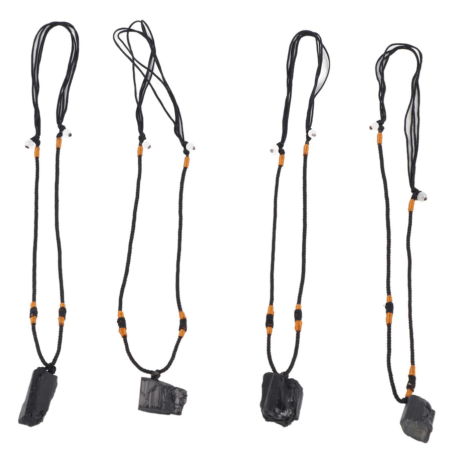 4Pcs Tourmaline Pendant Necklace Sweater Chain Adjustable Cord Cloth Accessory
