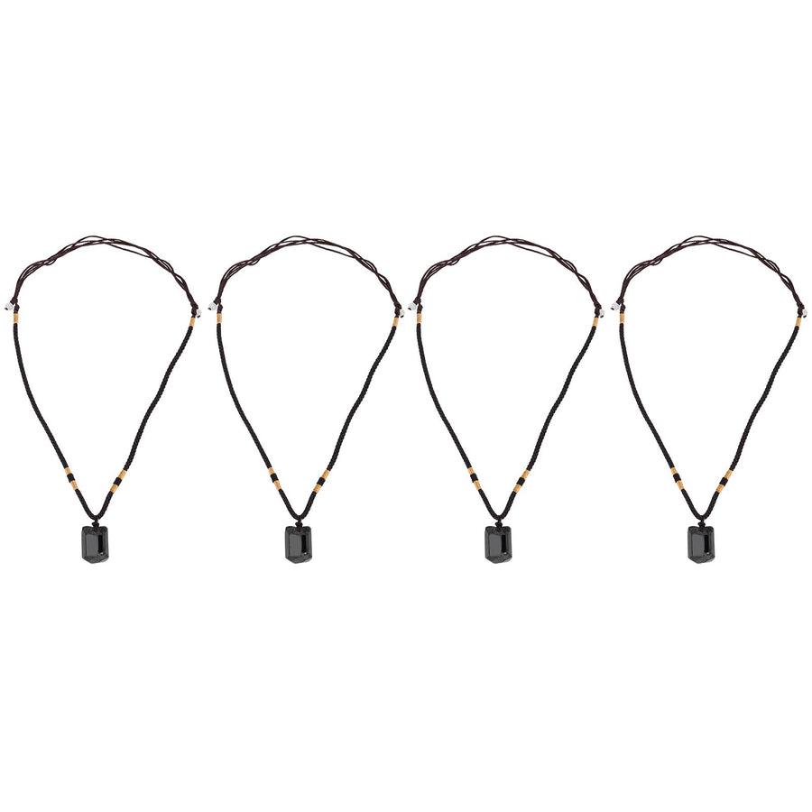 4Pcs Tourmaline Pendant Necklace Sweater Chain Adjustable Cord Cloth Accessory