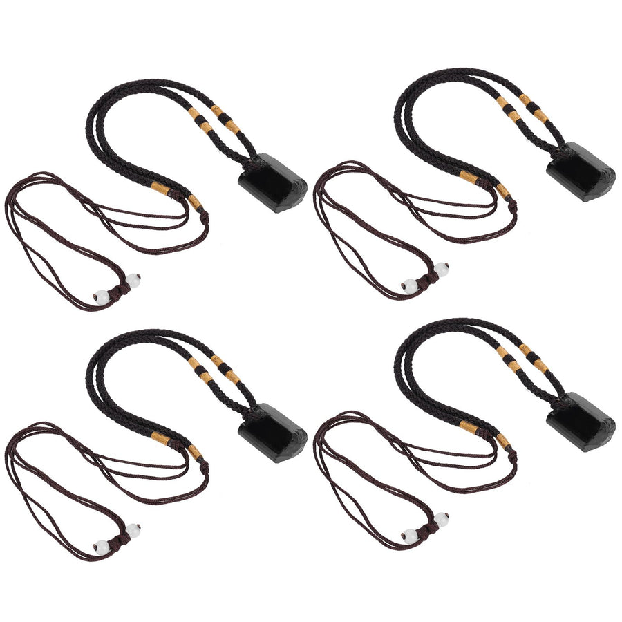4Pcs Tourmaline Pendant Necklace Sweater Chain Adjustable Cord Cloth Accessory
