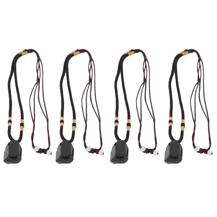 4Pcs Tourmaline Pendant Necklace Sweater Chain Adjustable Cord Cloth Accessory
