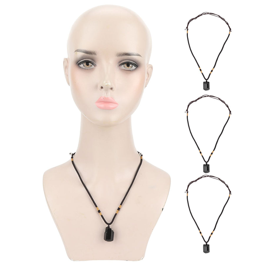 4Pcs Tourmaline Pendant Necklace Sweater Chain Adjustable Cord Cloth Accessory