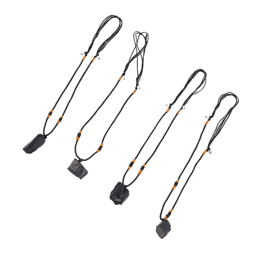 4Pcs Tourmaline Pendant Necklace Sweater Chain Adjustable Cord Cloth Accessory
