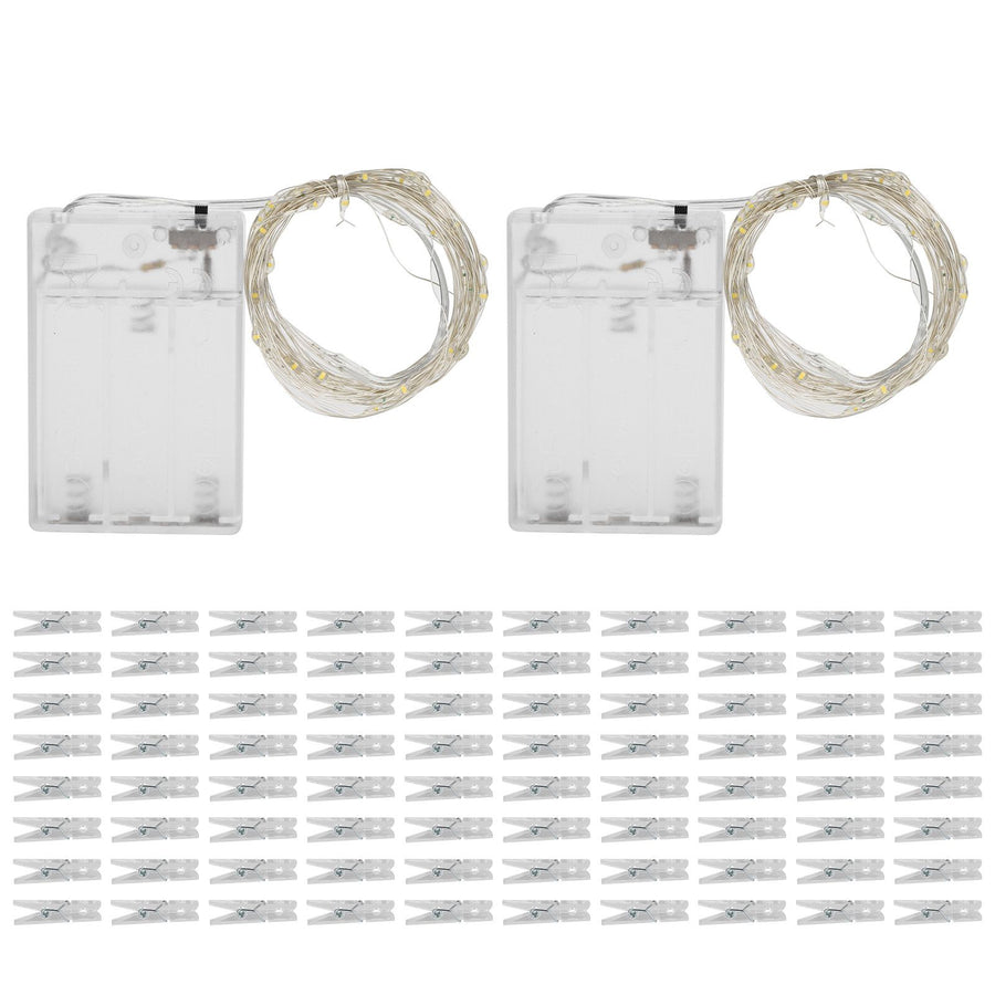 Photo Clip String Lights Christmas Decorative String Lights with 80 Clips for Wedding