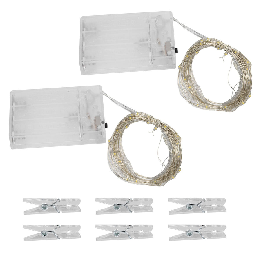 Photo Clip String Lights Christmas Decorative String Lights with 80 Clips for Wedding