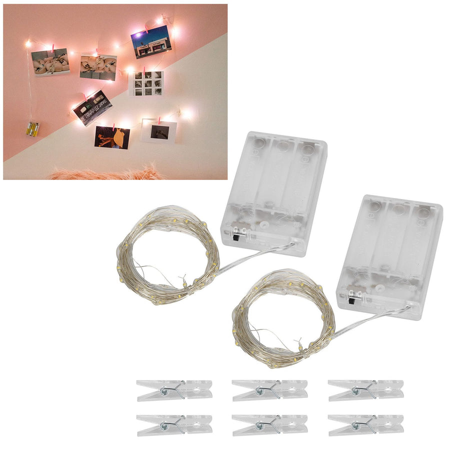 Photo Clip String Lights Christmas Decorative String Lights with 80 Clips for Wedding