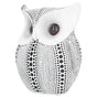 Owl Statue Innovative Resin Animal Sculpture Ornament Art Crafts for Desktop DecorationBS1027 White with Black Spots