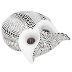 Owl Statue Innovative Resin Animal Sculpture Ornament Art Crafts for Desktop DecorationBS1027 White with Black Spots