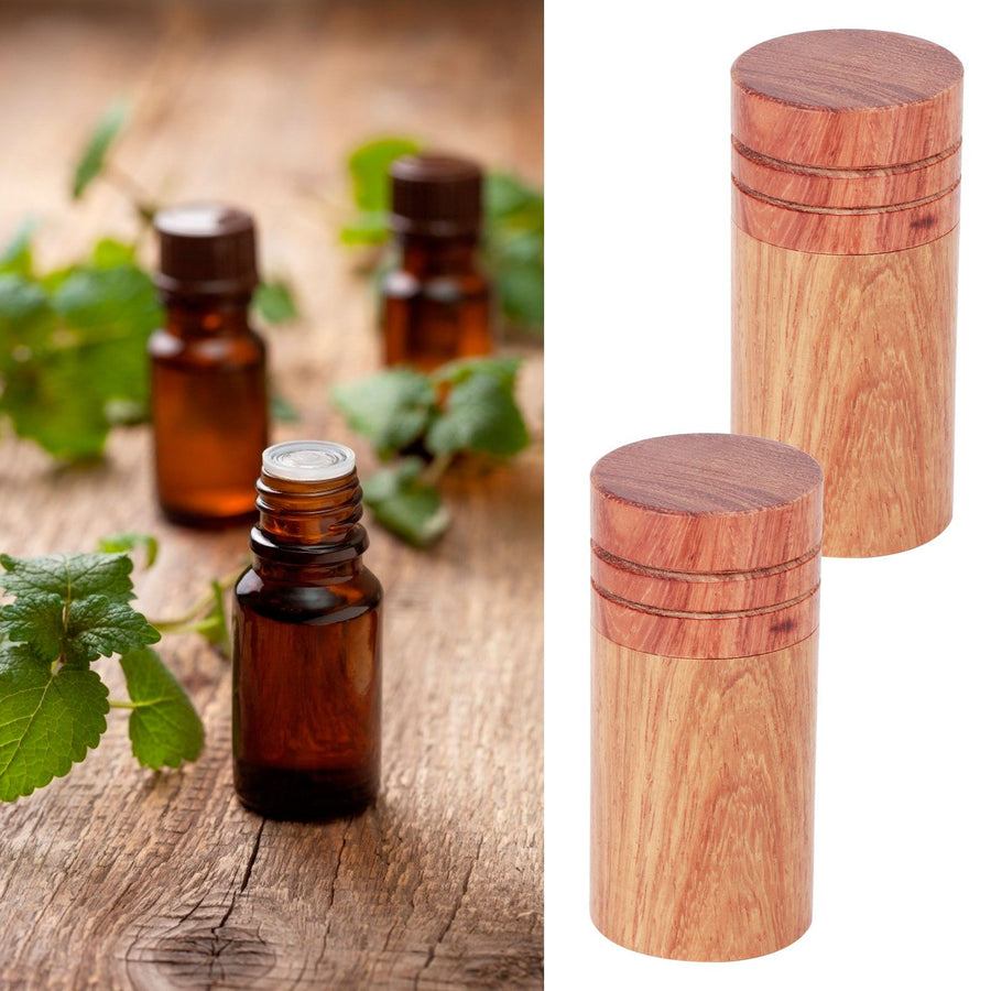 10Pcs Wooden Essential Oil Cylinder Box Storage Bottle Container Travelling Carrier Case2.9cm Outer Diameter