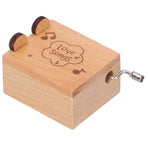 Mini Hand Crank Music Box Handicraft Home Decoration Desktop Ornament Children's Day GiftBear Shape