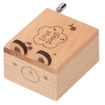 Mini Hand Crank Music Box Handicraft Home Decoration Desktop Ornament Children's Day GiftBear Shape