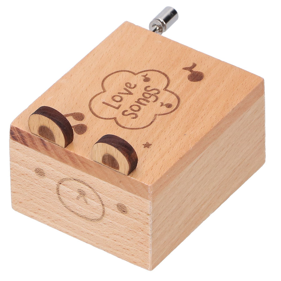 Mini Hand Crank Music Box Handicraft Home Decoration Desktop Ornament Children's Day GiftBear Shape