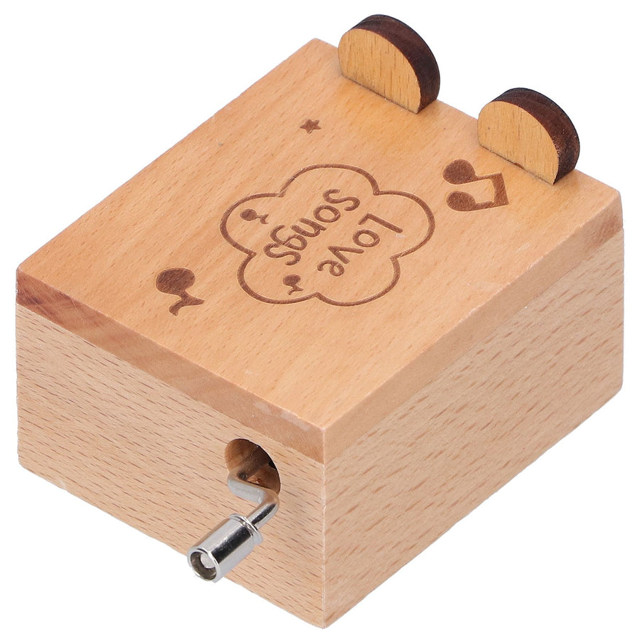 Mini Hand Crank Music Box Handicraft Home Decoration Desktop Ornament Children's Day GiftBear Shape