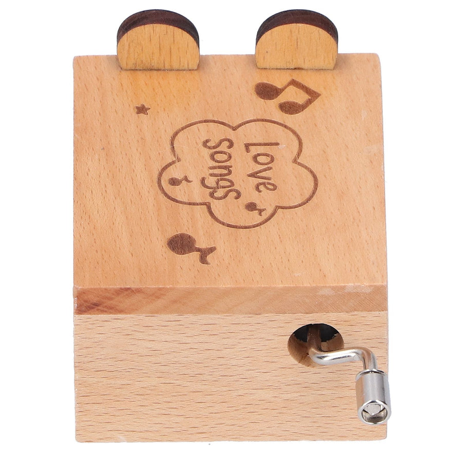 Mini Hand Crank Music Box Handicraft Home Decoration Desktop Ornament Children's Day GiftBear Shape