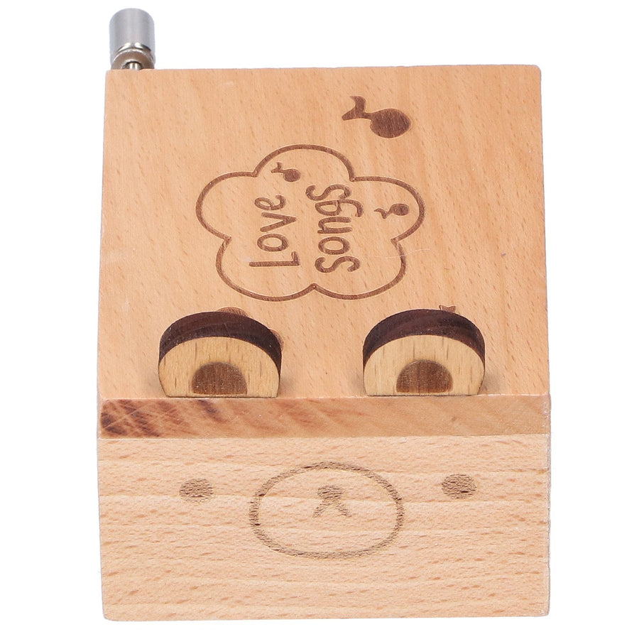 Mini Hand Crank Music Box Handicraft Home Decoration Desktop Ornament Children's Day GiftBear Shape