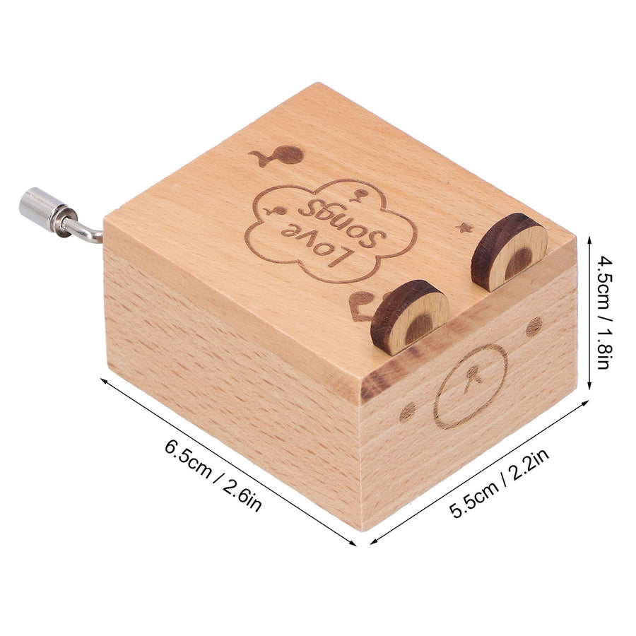 Mini Hand Crank Music Box Handicraft Home Decoration Desktop Ornament Children's Day GiftBear Shape