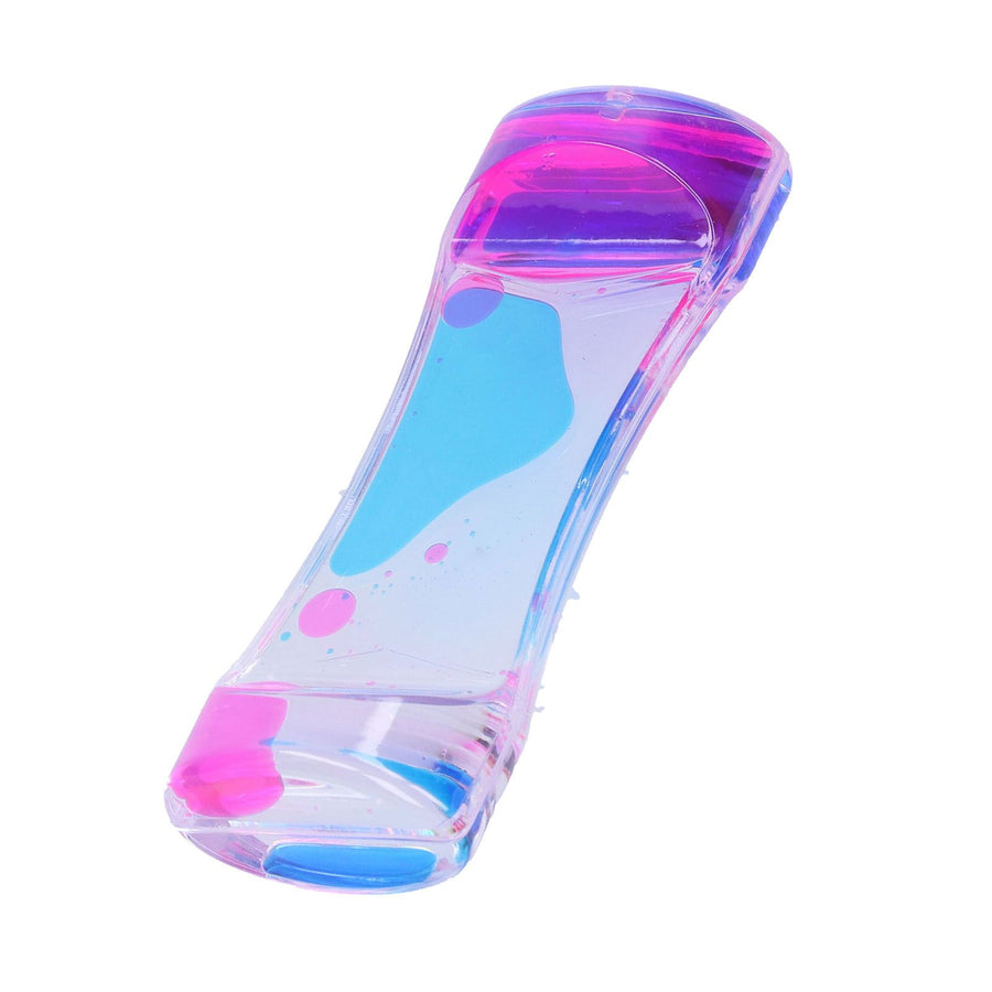 Double Color Liquid Motion Bubbler Timer Hourglass Liquid Bubbler Toy Desk Decor(Blue Pink )
