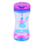 Double Color Liquid Motion Bubbler Timer Hourglass Liquid Bubbler Toy Desk Decor(Blue Pink )