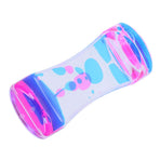 Double Color Liquid Motion Bubbler Timer Hourglass Liquid Bubbler Toy Desk Decor(Blue Pink )