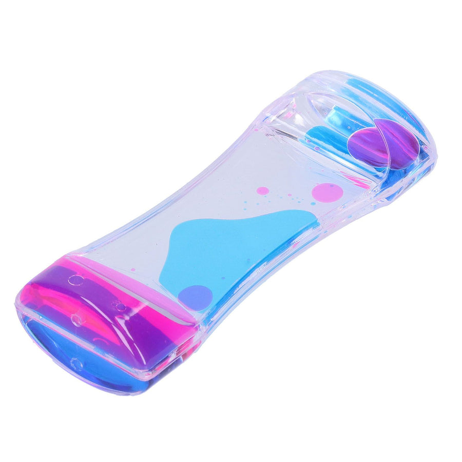 Double Color Liquid Motion Bubbler Timer Hourglass Liquid Bubbler Toy Desk Decor(Blue Pink )