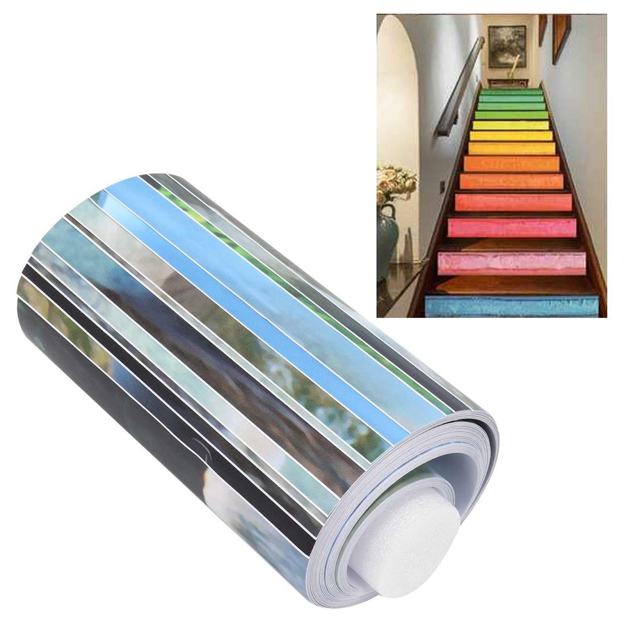 13Pcs/Set Waterfall Scenery Stairs Stickers Steps Renovation Stickers Home Decoration