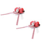 2Pcs Artificial Wrist Flower Innovative Bridesmaid Wrist Corsage Wedding DecorationRed