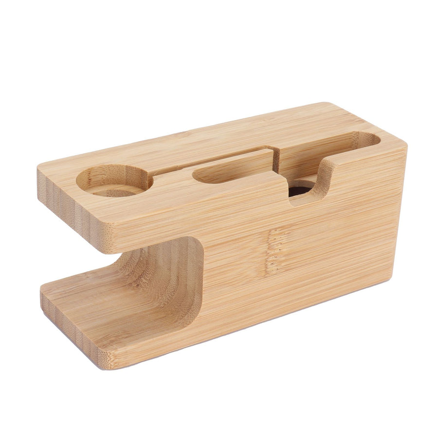 Smart Phone Rack Watch Charging Stand Bamboo Storage Rack for Living Room Bedroom Use