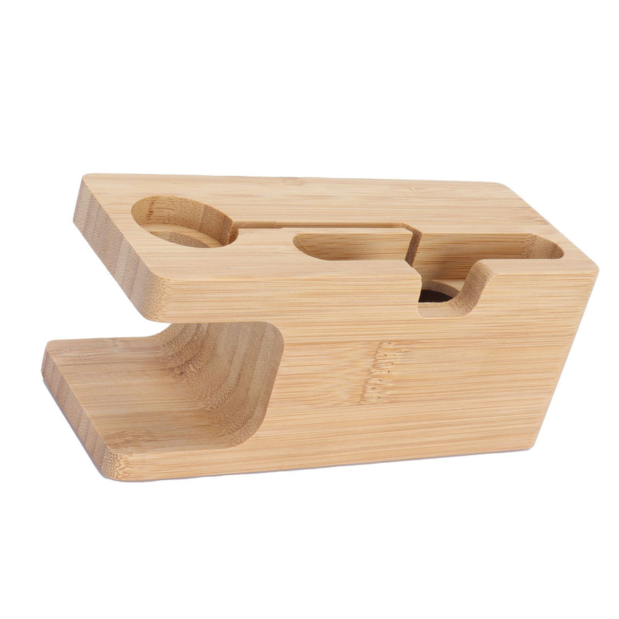 Smart Phone Rack Watch Charging Stand Bamboo Storage Rack for Living Room Bedroom Use