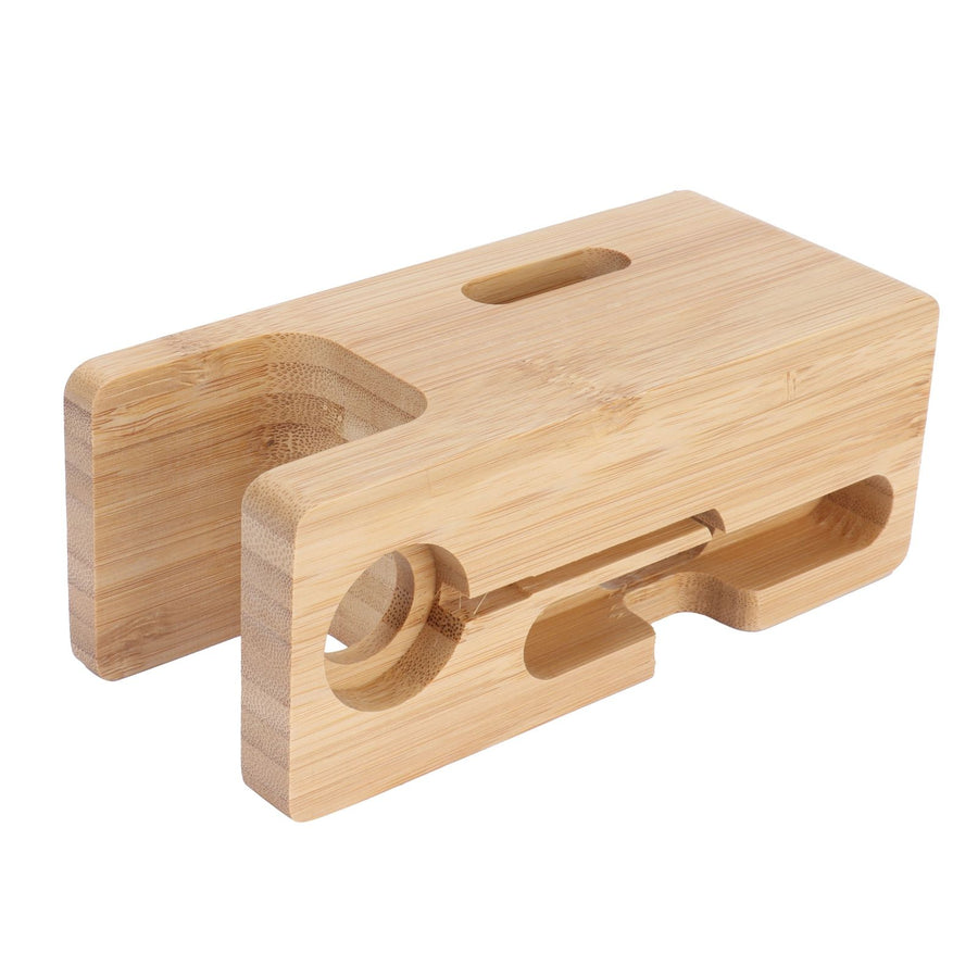 Smart Phone Rack Watch Charging Stand Bamboo Storage Rack for Living Room Bedroom Use