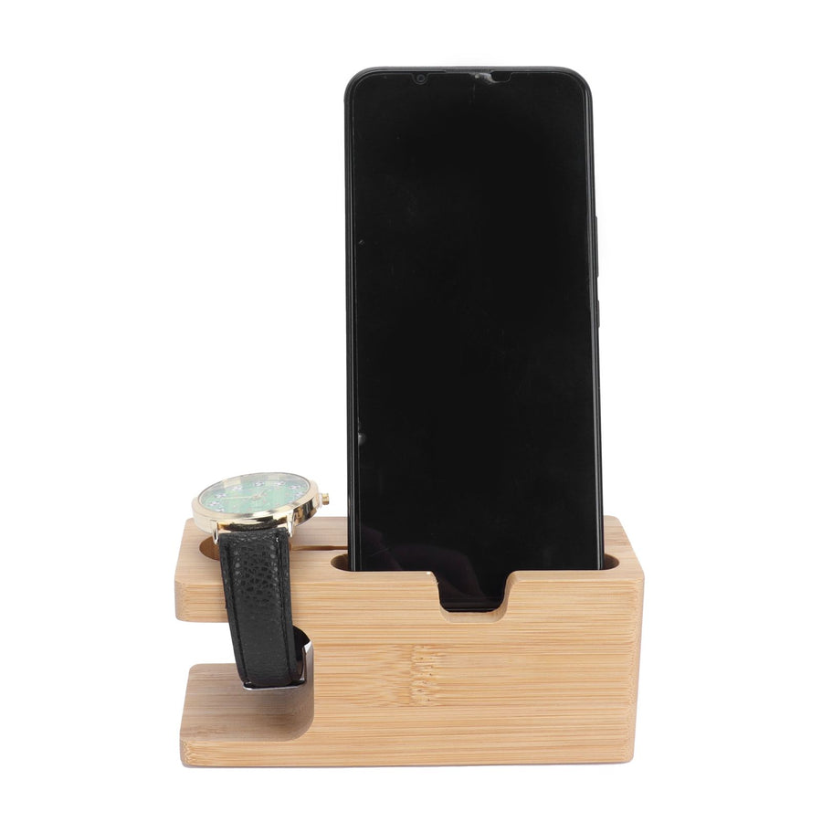 Smart Phone Rack Watch Charging Stand Bamboo Storage Rack for Living Room Bedroom Use