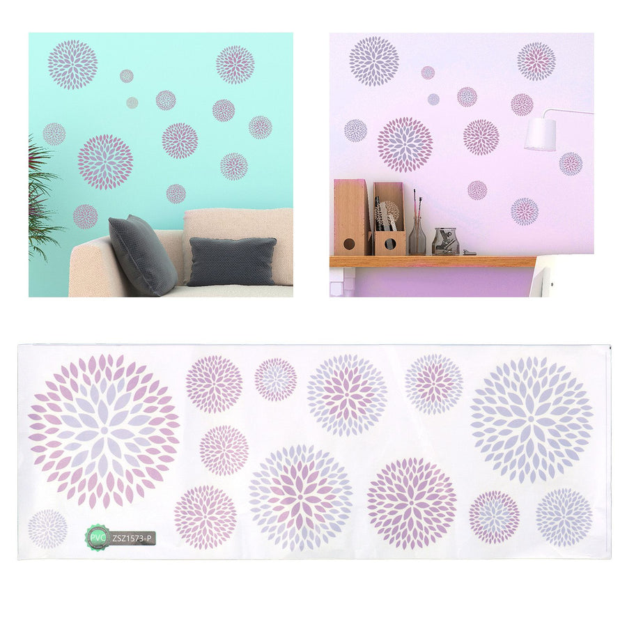 DIY Wall Sticker PVC Innovative Hydrangea Pattern Decals for Living Room Study Room Office