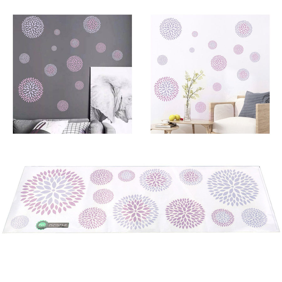 DIY Wall Sticker PVC Innovative Hydrangea Pattern Decals for Living Room Study Room Office