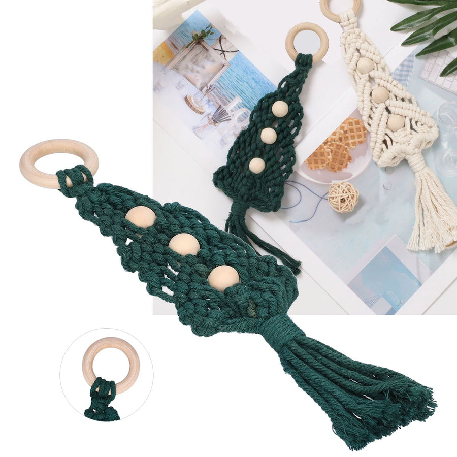 Christmas Tree Ornaments Wooden Loop Cotton Rope HandWoven Christmas Ornaments