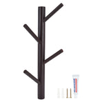 Punch Free Wall Mounted Coat Rack Towel Hanger Tree Branch Shaped Hat Rack for Living Room(Brown 4 Hooks )