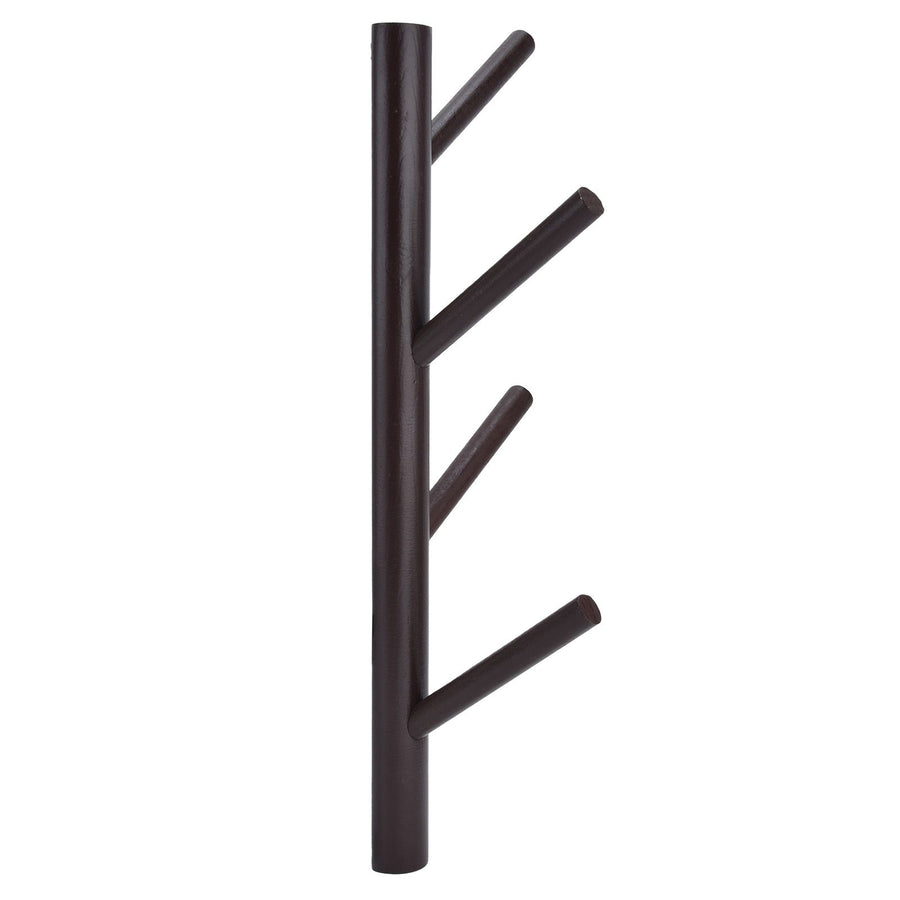 Punch Free Wall Mounted Coat Rack Towel Hanger Tree Branch Shaped Hat Rack for Living Room(Brown 4 Hooks )