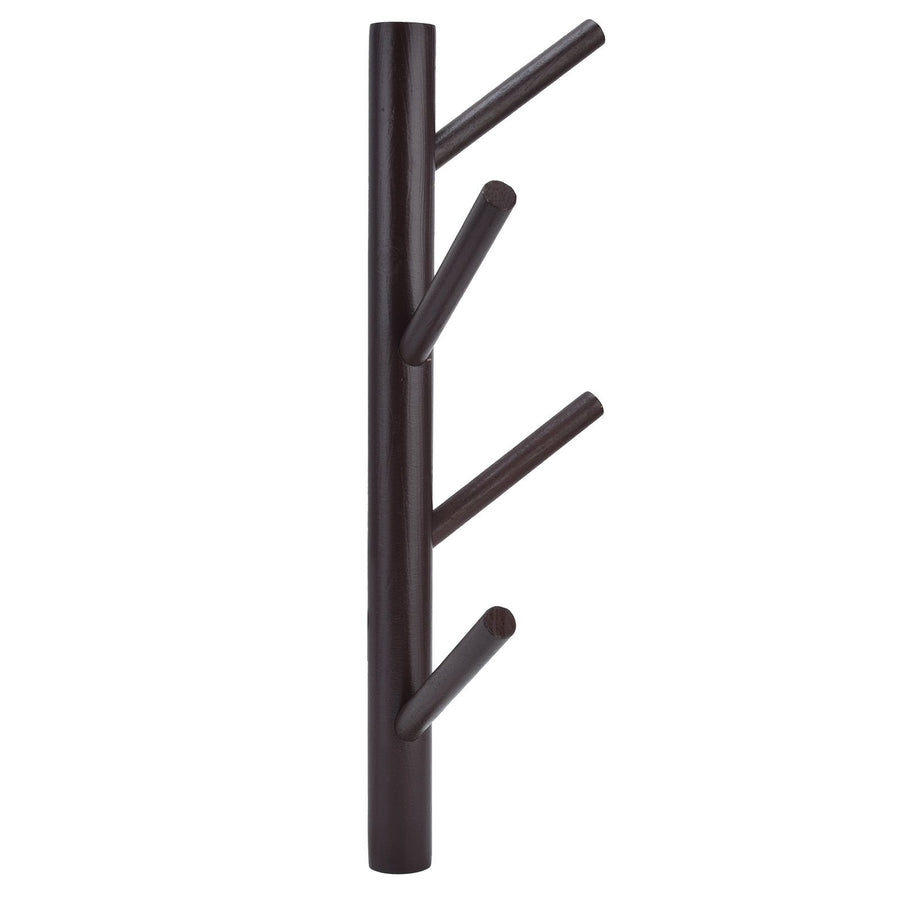 Punch Free Wall Mounted Coat Rack Towel Hanger Tree Branch Shaped Hat Rack for Living Room(Brown 4 Hooks )