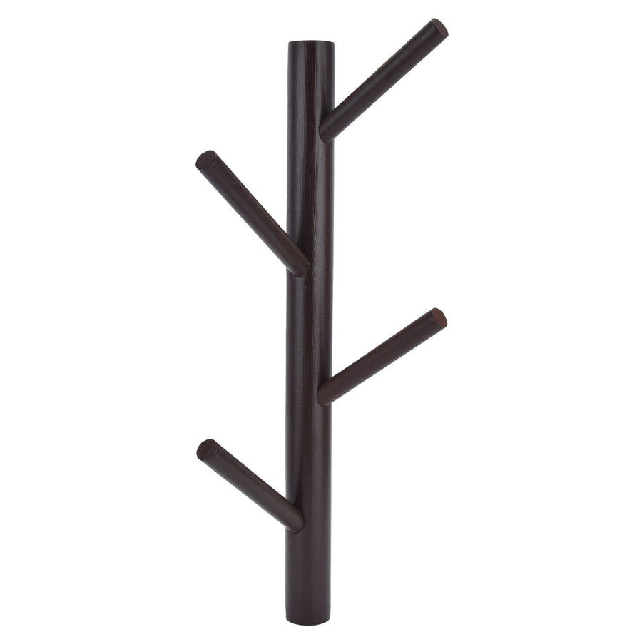 Punch Free Wall Mounted Coat Rack Towel Hanger Tree Branch Shaped Hat Rack for Living Room(Brown 4 Hooks )