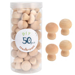 Wooden Mushroom Ornament 50pcs Wood Mushroom Toy for Home Office Desktop Decoration