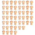 Wooden Mushroom Ornament 50pcs Wood Mushroom Toy for Home Office Desktop Decoration