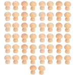 Wooden Mushroom Ornament 50pcs Wood Mushroom Toy for Home Office Desktop Decoration